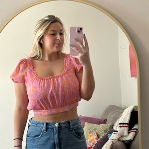 Pink and Orange REVOLVE floral top